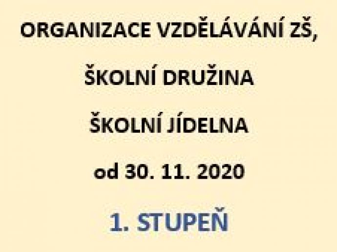 1. stupeň - Období od 30. 11. do 22. 12. 2020