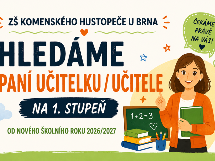 Hledáme učitele/učitelku na 1. stupeň