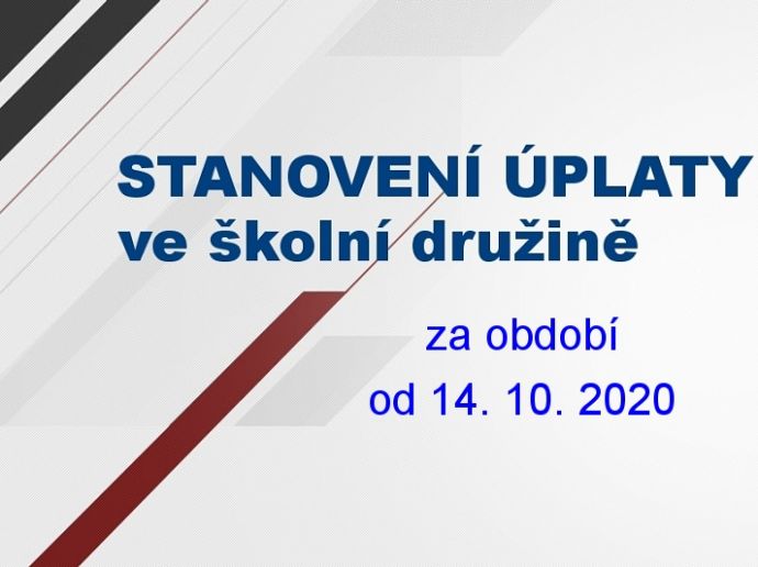 Stanovení úhrady za družinu od 14. 10. 2020