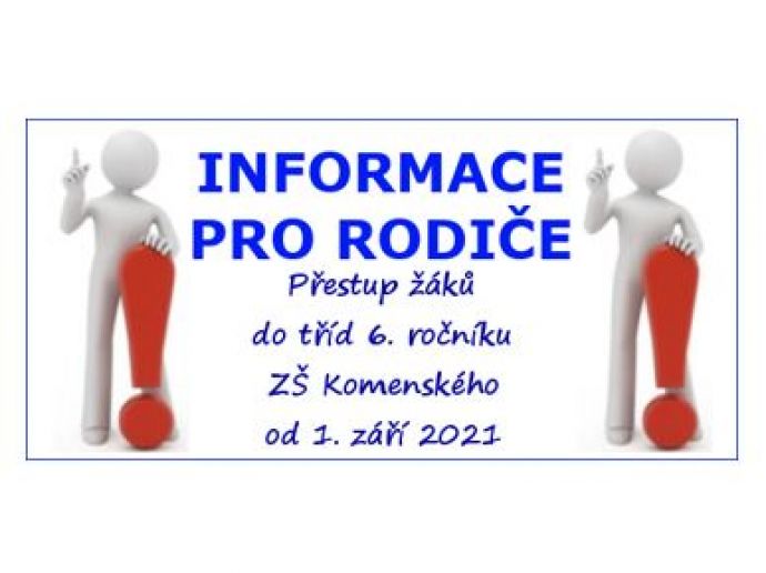 Informace pro rodiče - Přestup žáků okolních škol do budoucích tříd 6. roč. naší školy